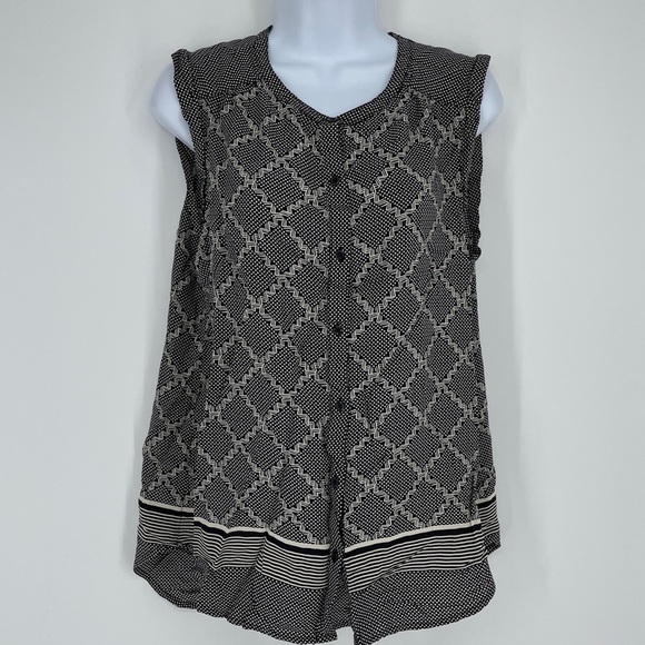 Lucky Brand Tank Top Sleeveless Shirt Boho Aztec Women's Size M - Picture 1 of 4